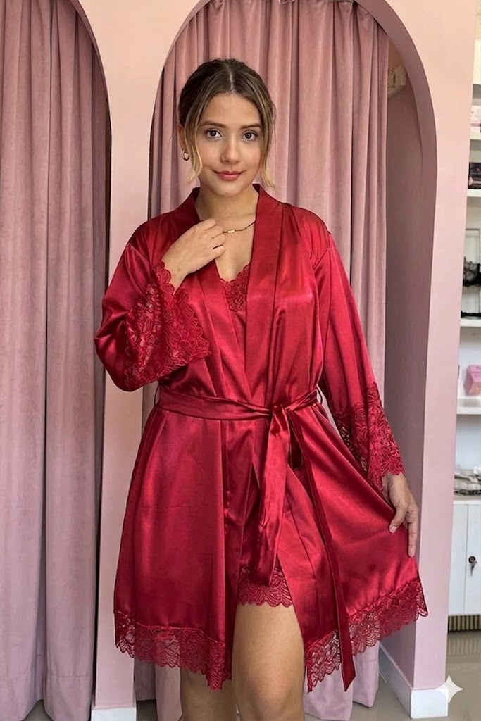 KIMONO SEDA ROJO