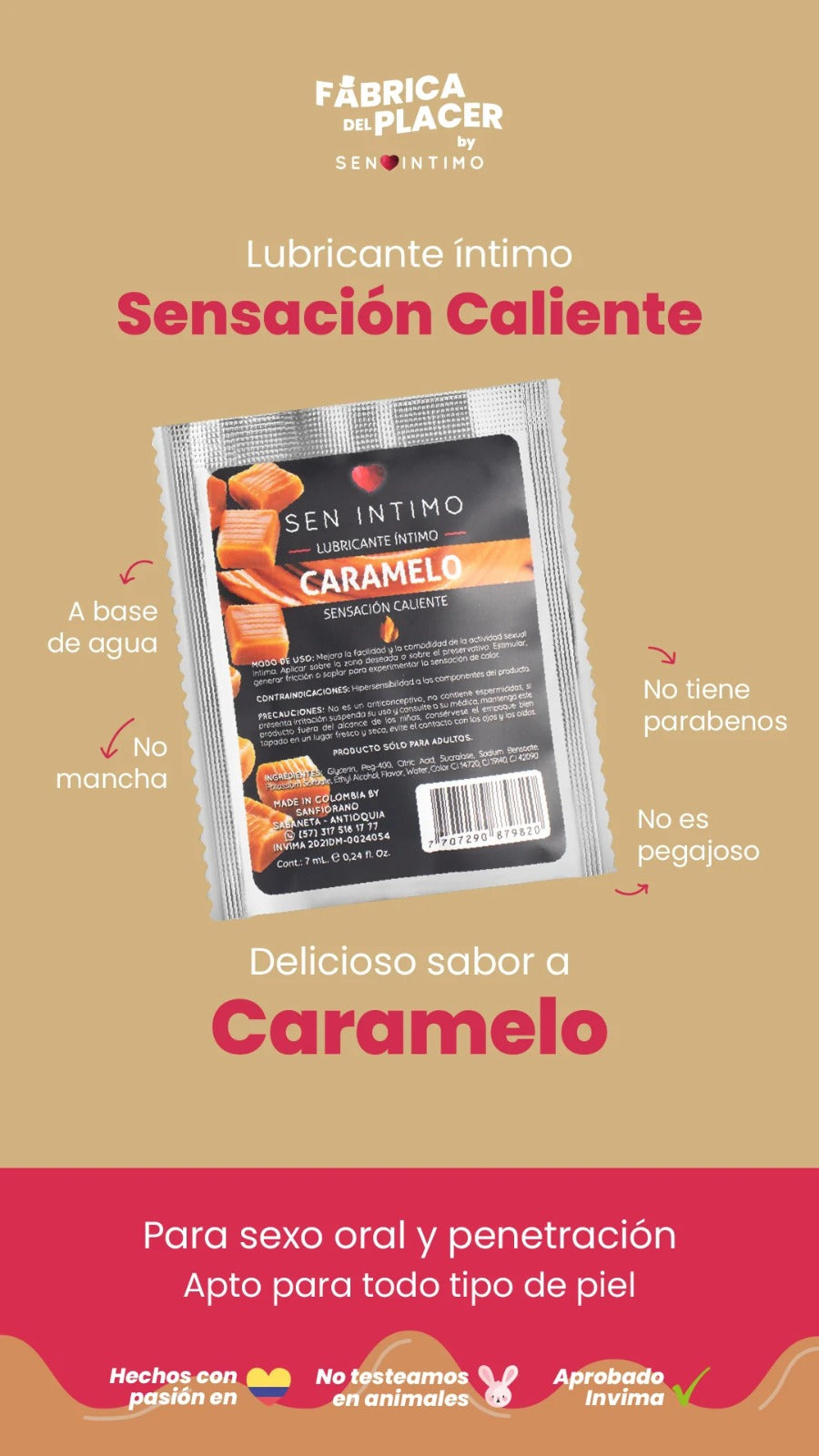 LUBRICANTE CARAMELO SACHET
