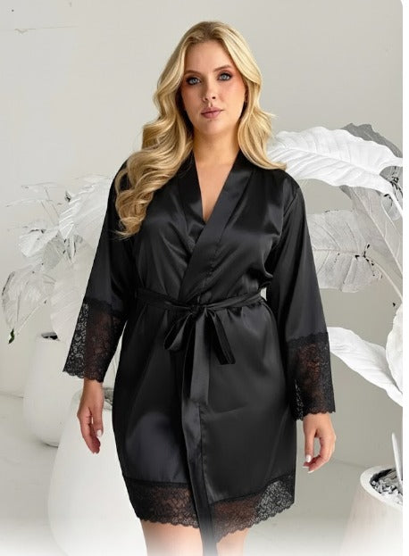KIMONO SATIN NEGRO
