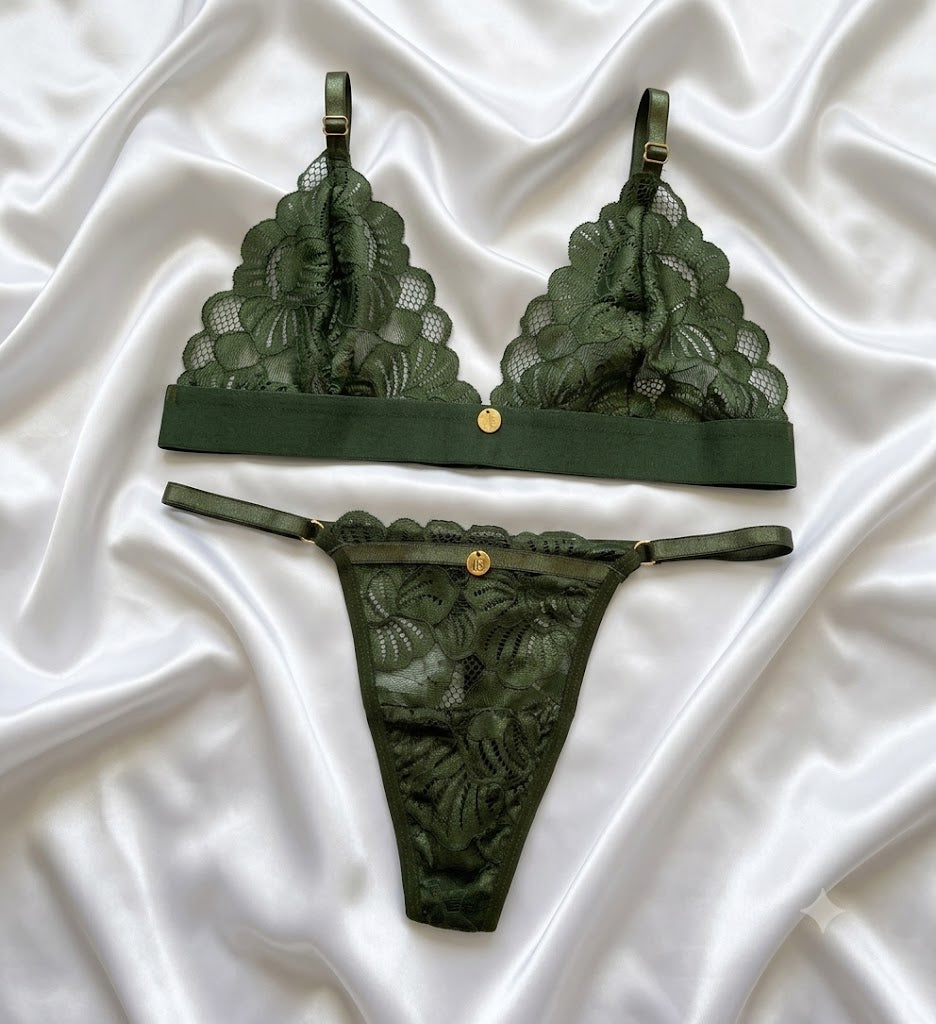 CONJUNTO ENCAJE MOLLY VERDE