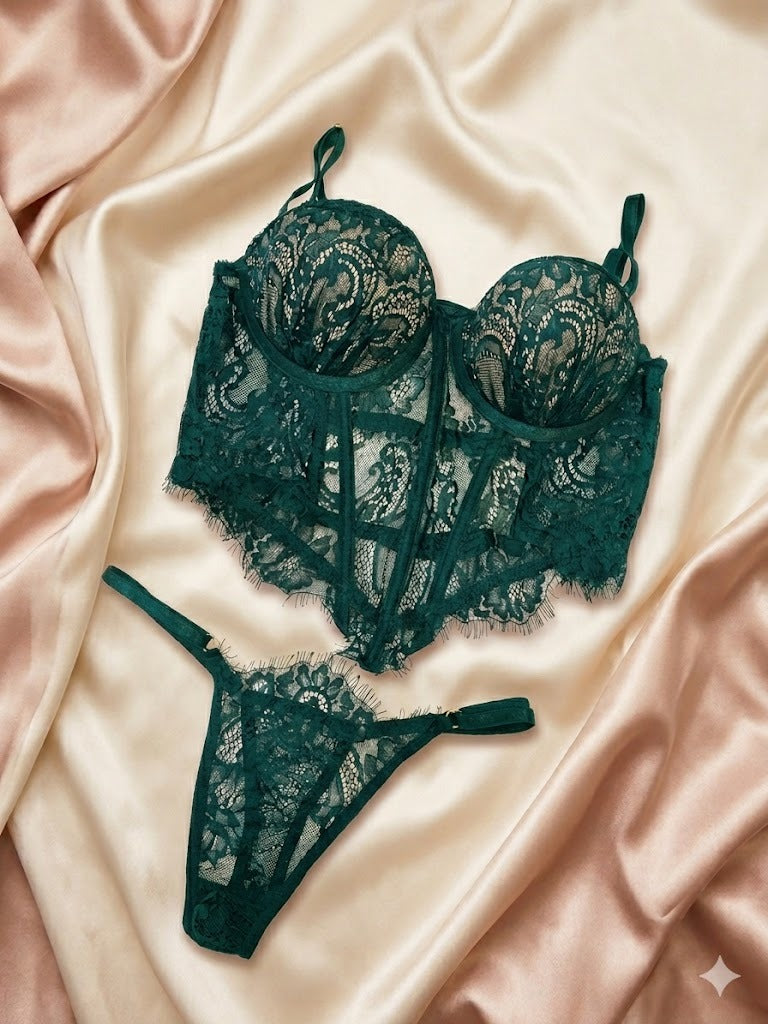 CONJUNTO CORSÉ STRAPPLE ABBY VERDE