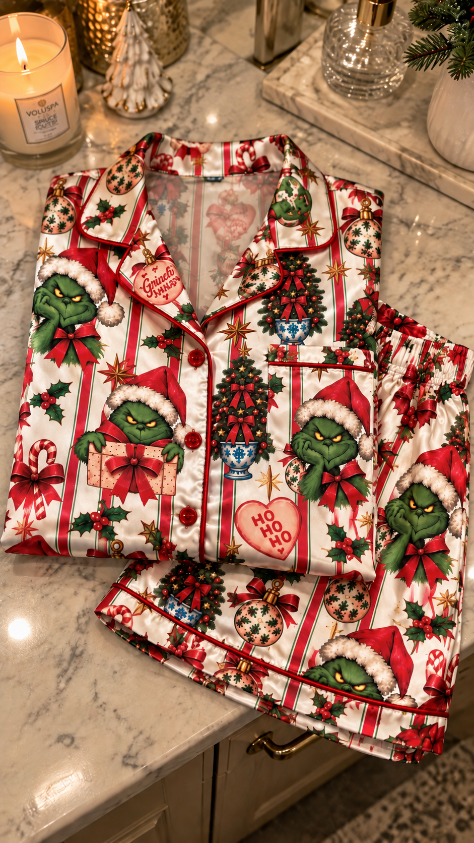 PRE VENTA PIJAMA CORTA GRINCHXMAS MUJER