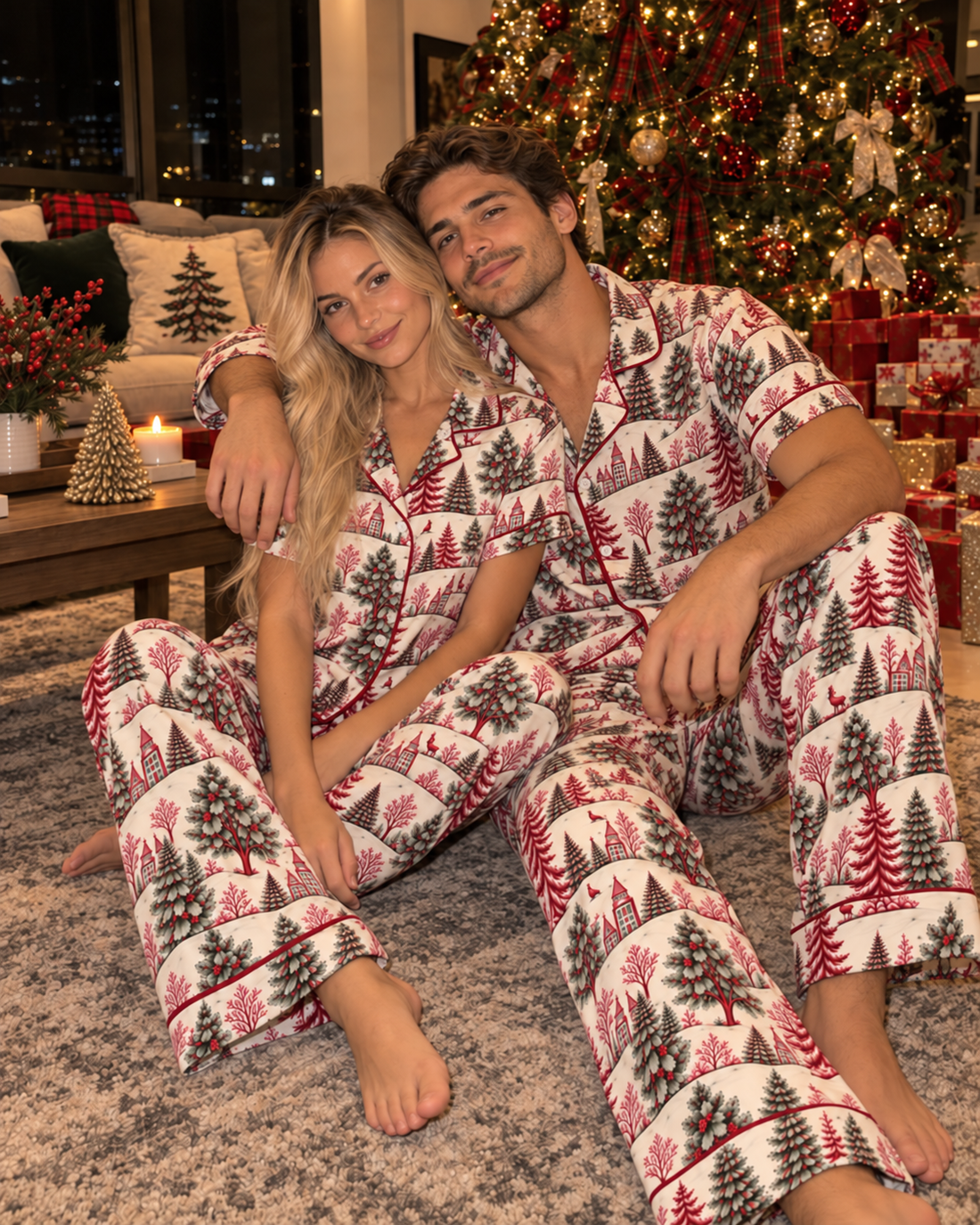 PRE VENTA PIJAMA LARGA PANTALON SANTA´S VILLAGE MUJER