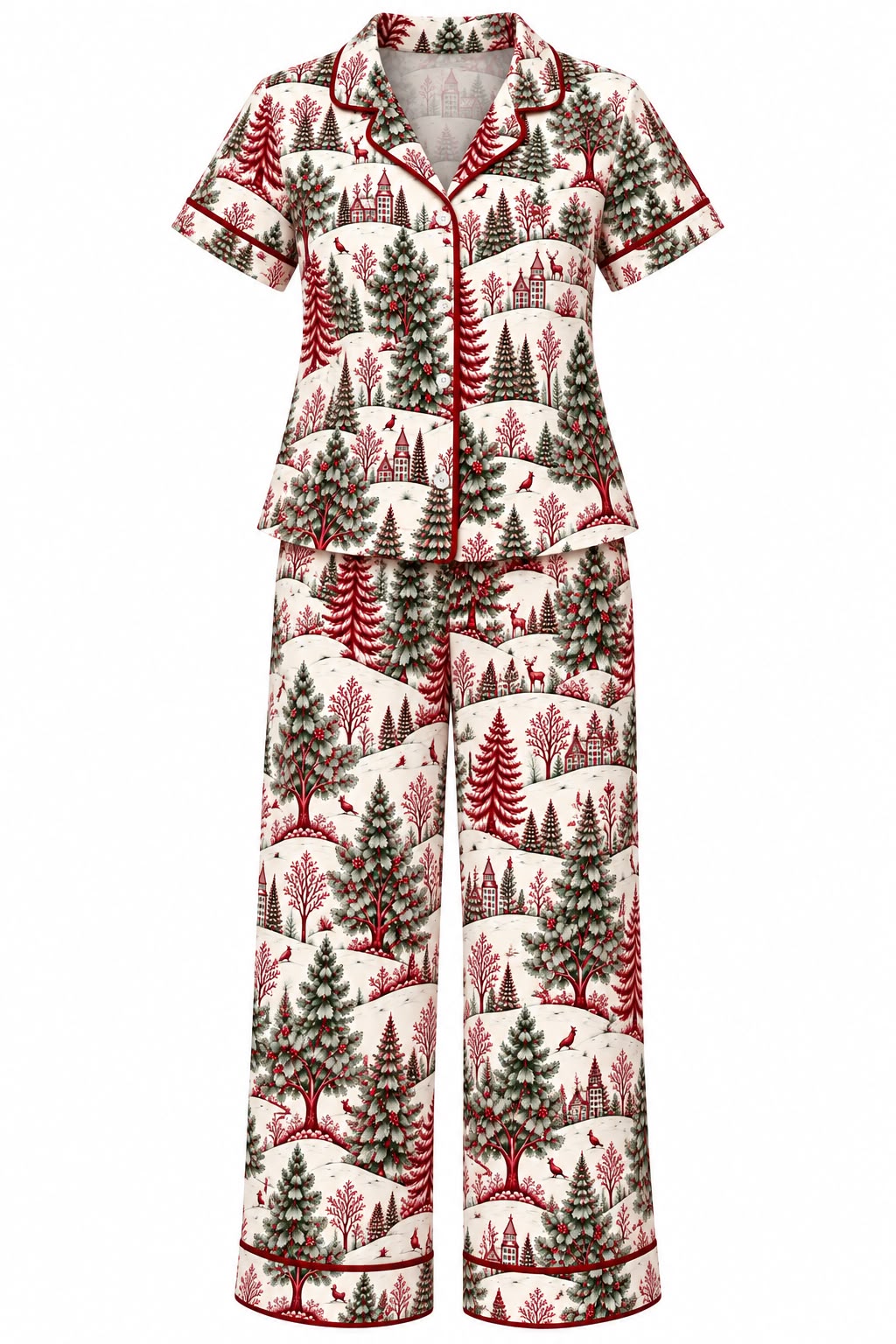 PRE VENTA PIJAMA LARGA PANTALON SANTA´S VILLAGE MUJER