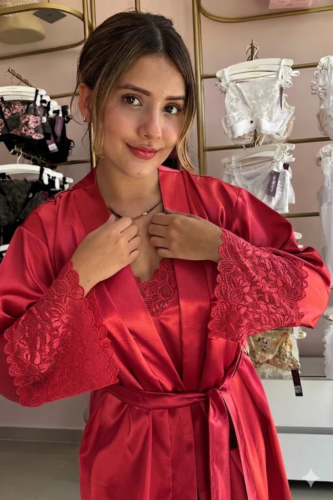 KIMONO SEDA ROJO