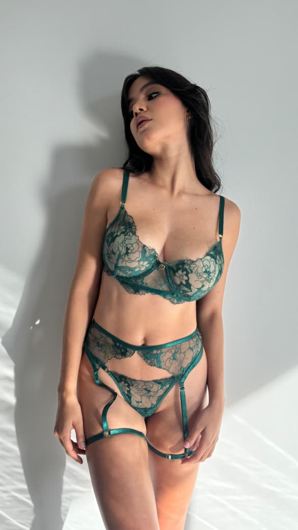 CONJUNTO BLAIR ENCAJE VERDE