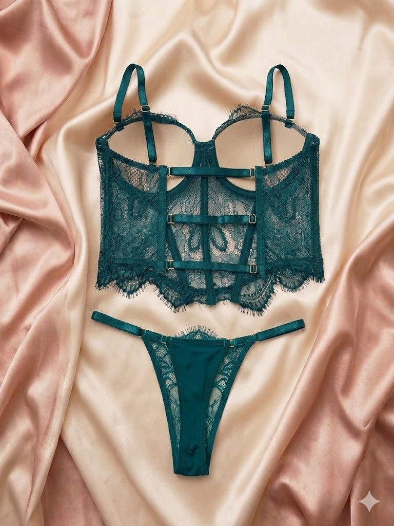 CONJUNTO CORSÉ STRAPPLE ABBY VERDE
