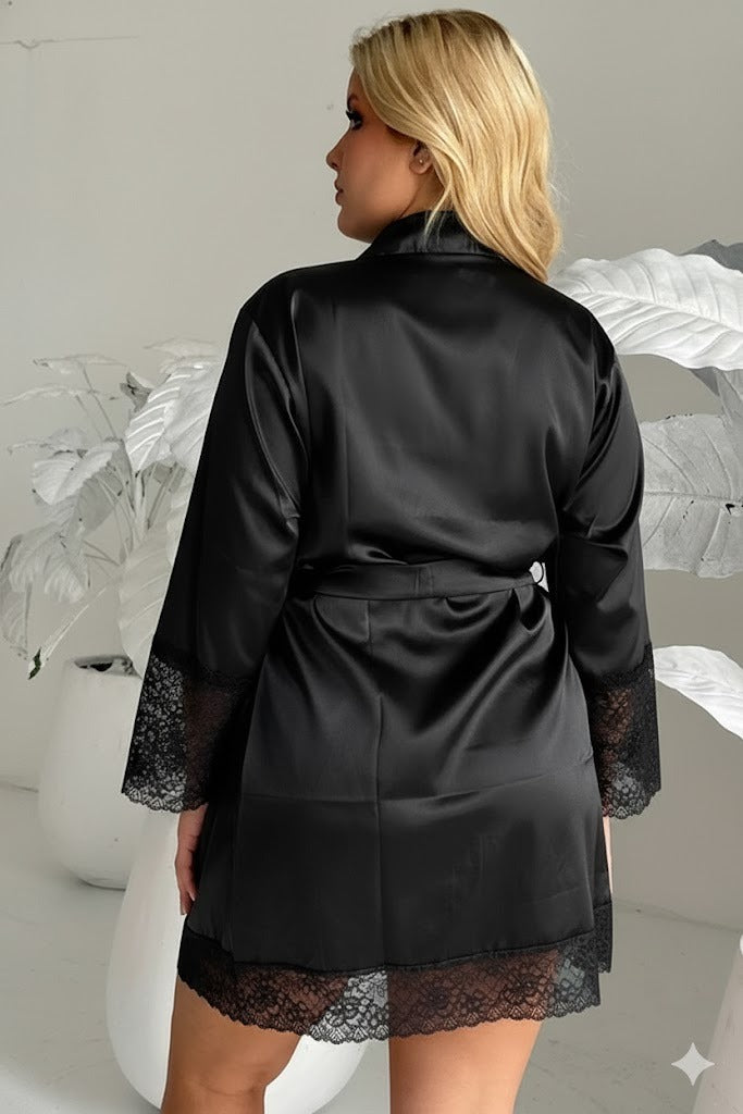 KIMONO SATIN NEGRO